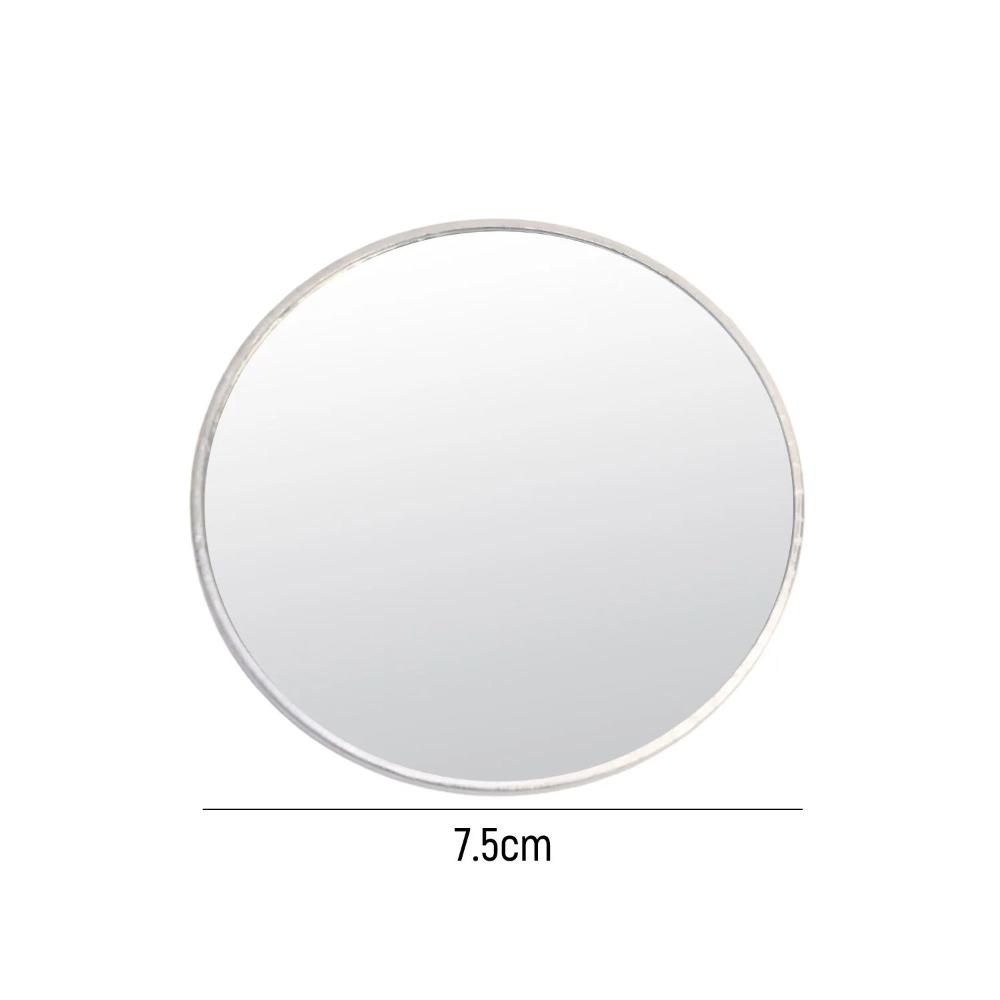 Metal Hand-held Selfie Mirror Silver Mini Size Convex Mirror Compact Wide-Angle Reflection Pocket Mirror Travel Photography