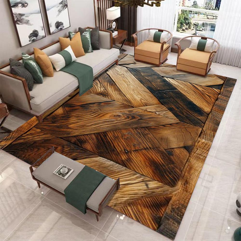 Tappeto con motivo ad albero in legno Pavimento in legno Tappeto Decorazione Soggiorno Tappeto Arredamento Casa Tappeto Zerbino Antiscivolo Tappeto Ingresso