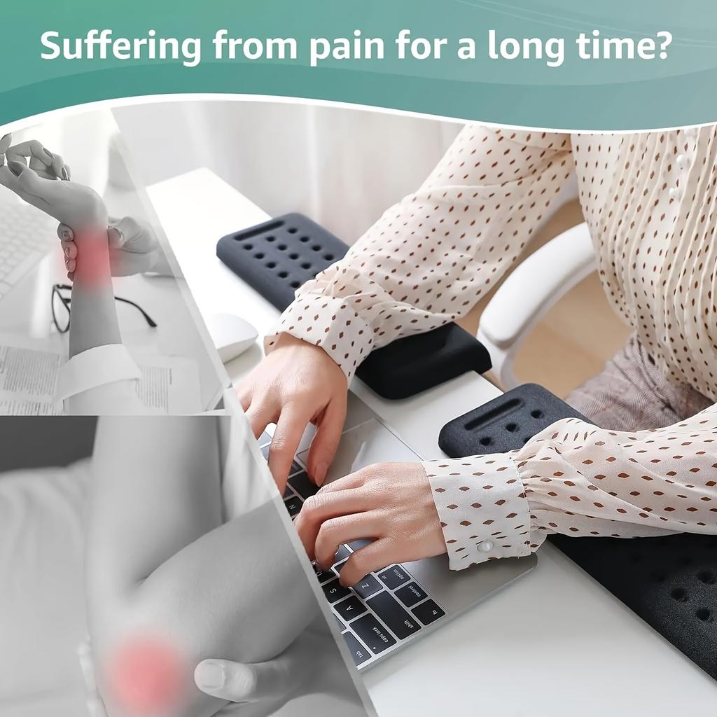 1/2pcs Shaped Desk Pad with Wrist Support,Non-Slip Foam Base Ergonomic Forearm Rest,Comfortable for Computer Work, Mouse Pad