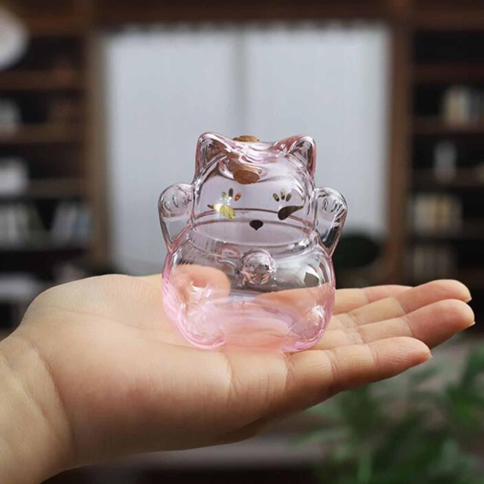 

Cat Shape Glass Piggy Bank Gold Saving Jar Organizer for Girls Boys Office Desk Home Decoration рожевий