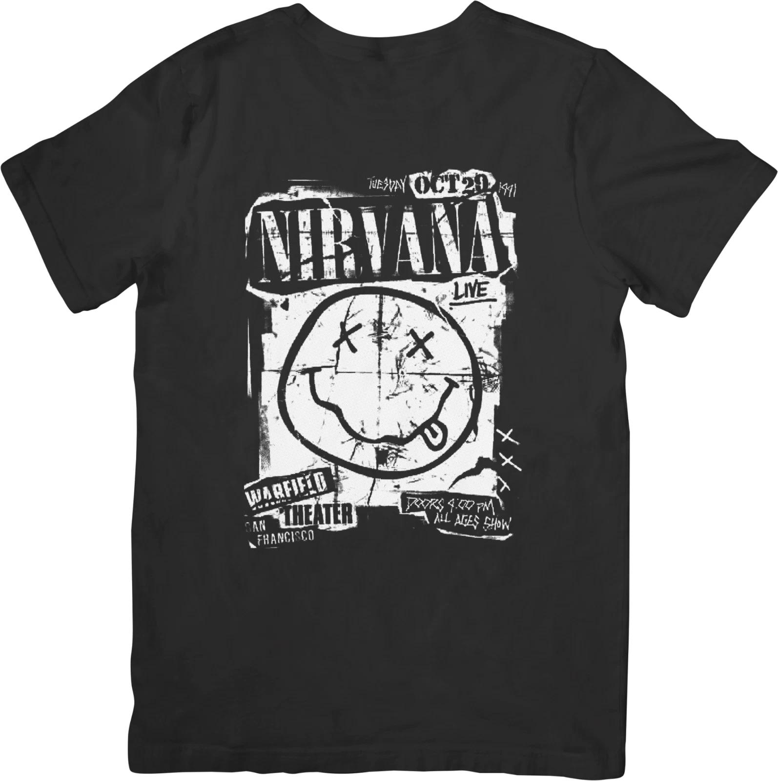 

Nirvana 2 Music Футболка унисекс из качественного хлопка черного цвета для мужчин и женщин XL