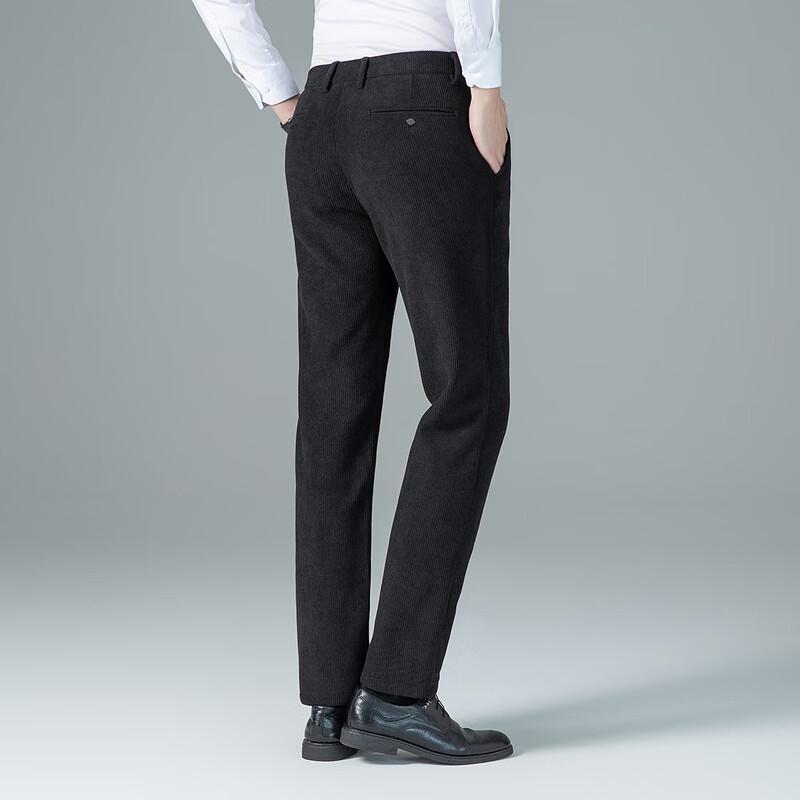 Men's Thickened Loose Fit Straight-Leg Suit Trousers