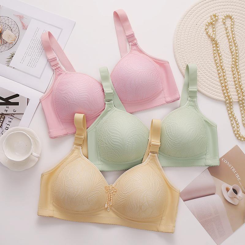 Nová krajka Novinka Bezdrátová push-up podprsenka pro kontrolu bočního poprsí Nadměrná velikost Spodní prádlo Prodyšná Pohodlná podprsenka