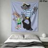 Rabbit and Wolf Pattern Home Decor Tapestry, Wall Hanging, Decorative RV Wall Cloth.DGT0925347