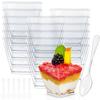 50/100pcs Dessert Cups Round Parfait Cups Disposable Clear Parfait Cup ice Cream Cup for Cake Souffle Jello Party Supplies