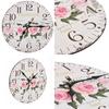 Vintage Classic Round Wall Clock Flower Home Office Living Room Timer Analog