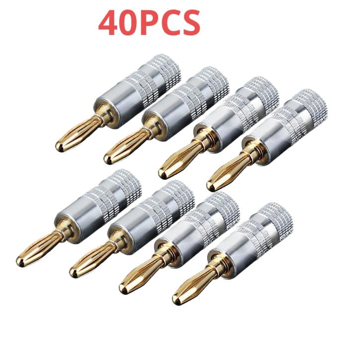2/4/8/10/20/40pcs Banana Connector 4mm Speaker Banana Plugs 24K Copper Gold Plated 4mm Banana Jack Match with 4mm Binding Post