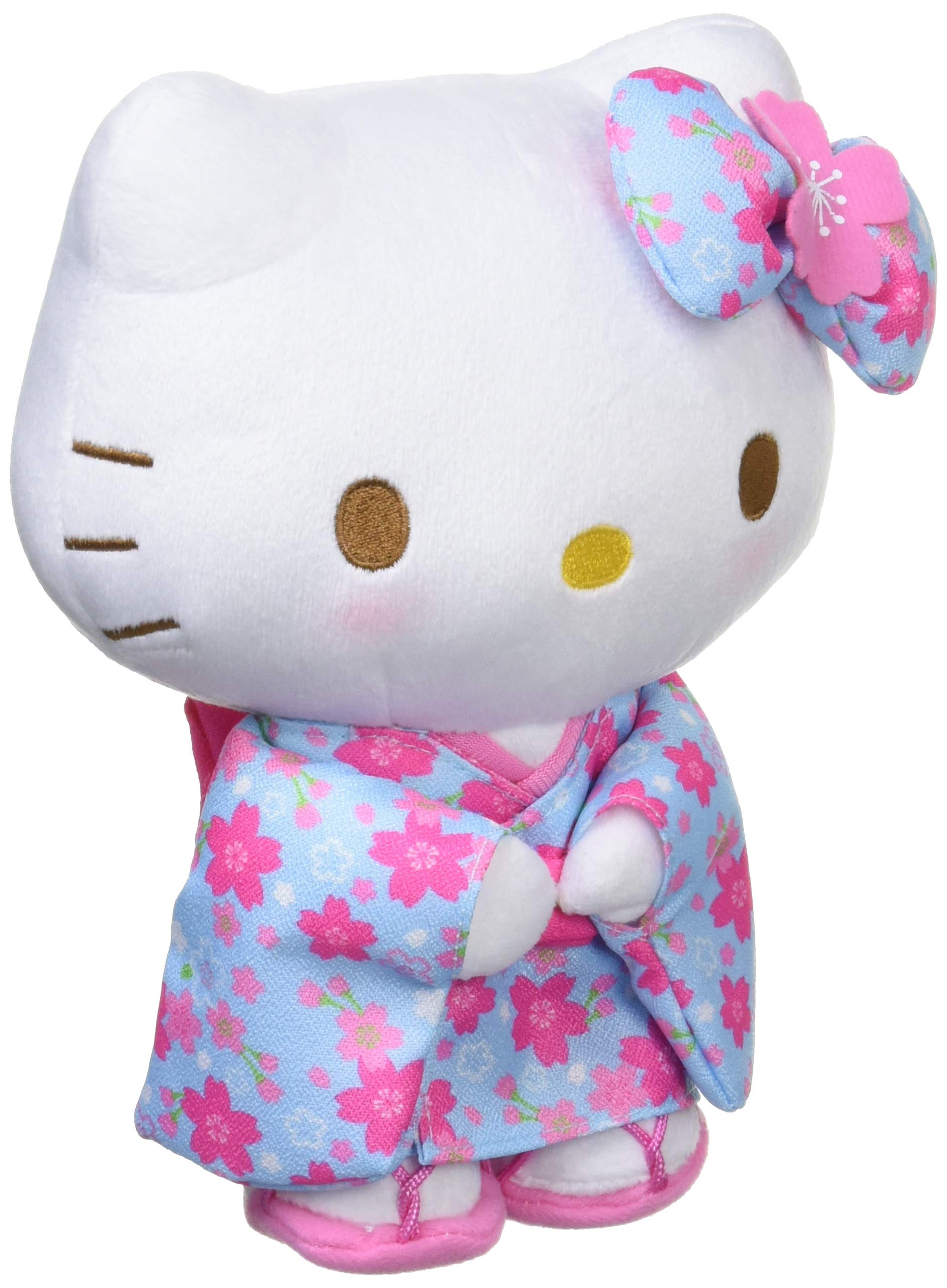 

Sanrio Hello Kitty Sakura Kimono Series светло-голубая плюшевая игрушка размер S 098467-17
