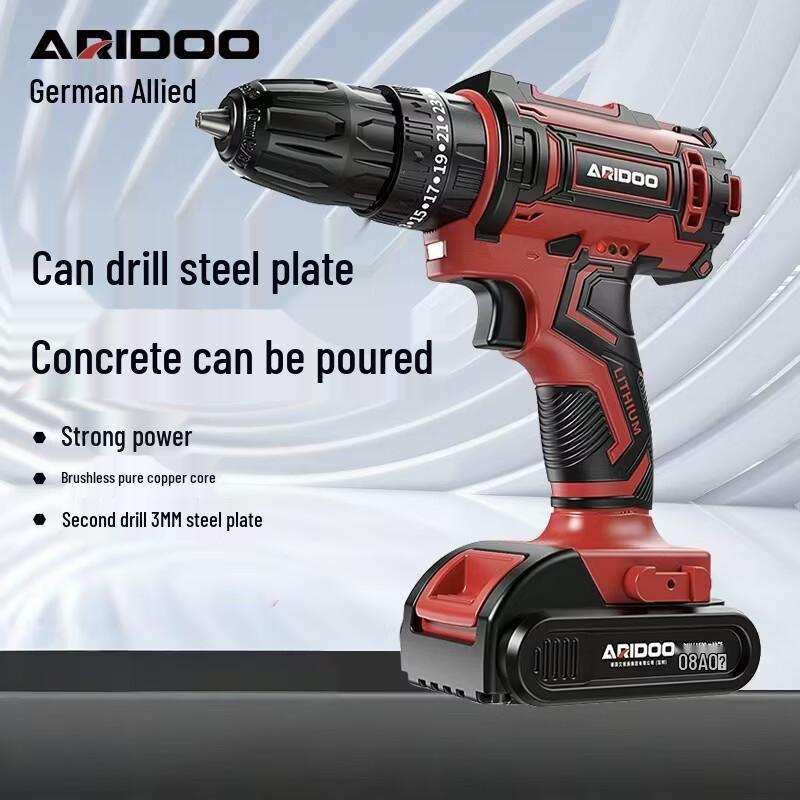 Araidun 12V Cordless Brushless Impact Drill & Screwdriver CN Plug (adapter Included)