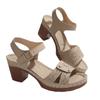 2025 new foreign trade one-word with wedge heel sandals women's shoes large size fish mouth wedge heel platform sandals