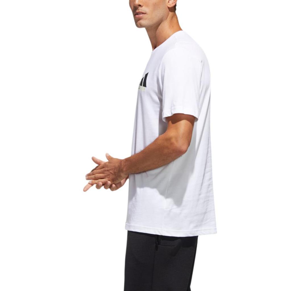Adidas T Shirts Men's White Crew Neck Moderate Straight Fit GH4420