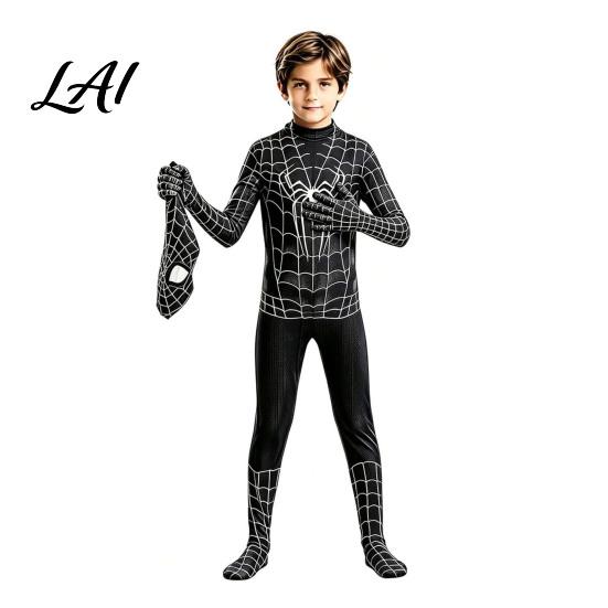 Full Body Costume Spider Hero Bodysuit with Mask Coverage Zentai for Boys Mask Kids Adults Stretchy Cosplay Outfit Fancy Dress Halloween Masquerade
