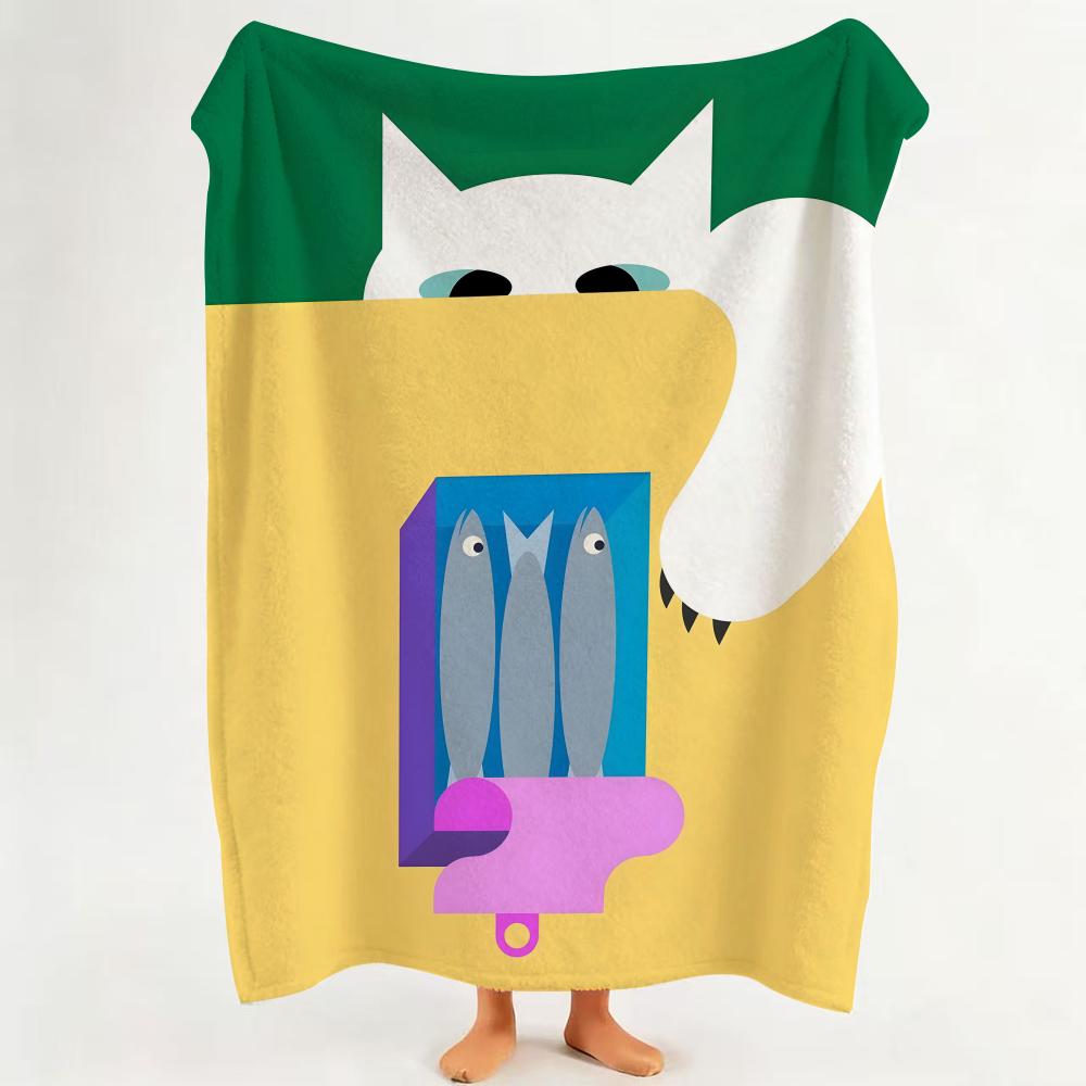 Illustrator Andy Huang Throw Flannel Throw Blanket Suitable for Sofa Living Room Bedroom