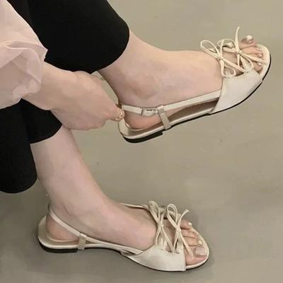 Flache Damen Sandalen Sommer Mode Schuhe Kleid Bequeme Freizeit Hausschuhe Walking Frau Schuhe 2025 Neu Designer Strand Chaussures Femme