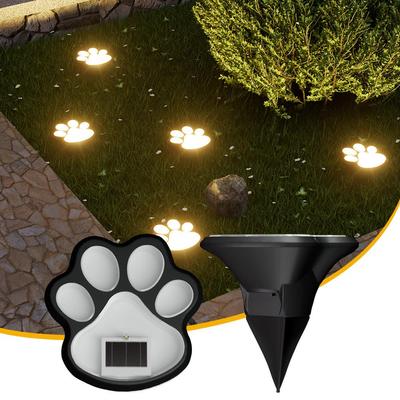 Solar LED Dog Paw Footprint Light, Outdoor Rainproof Garden Decoration