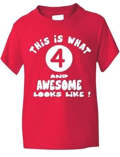 4th Fourth Birthday T-Shirt Girls Boys Unisex Birthday Gift Age 1-13 M