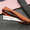 Simple Zipper Pen Holder PU Leather Pencil Bag Fountain Pen Storage Pouch Portable Pen Sleeve Case School Office Supplies
