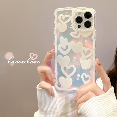Amour Rêveur Convient pour iPhone 15 Apple 16 Coque de Téléphone Portable 14 Pro Max Bord Ondulé 11 Fille X Laser 13