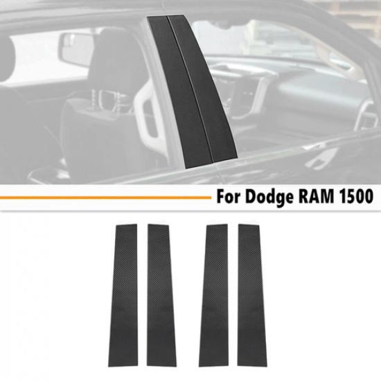 Carbon Fiber Door Window Center Pillar Trim Decor For Dodge Ram 1500 -2025