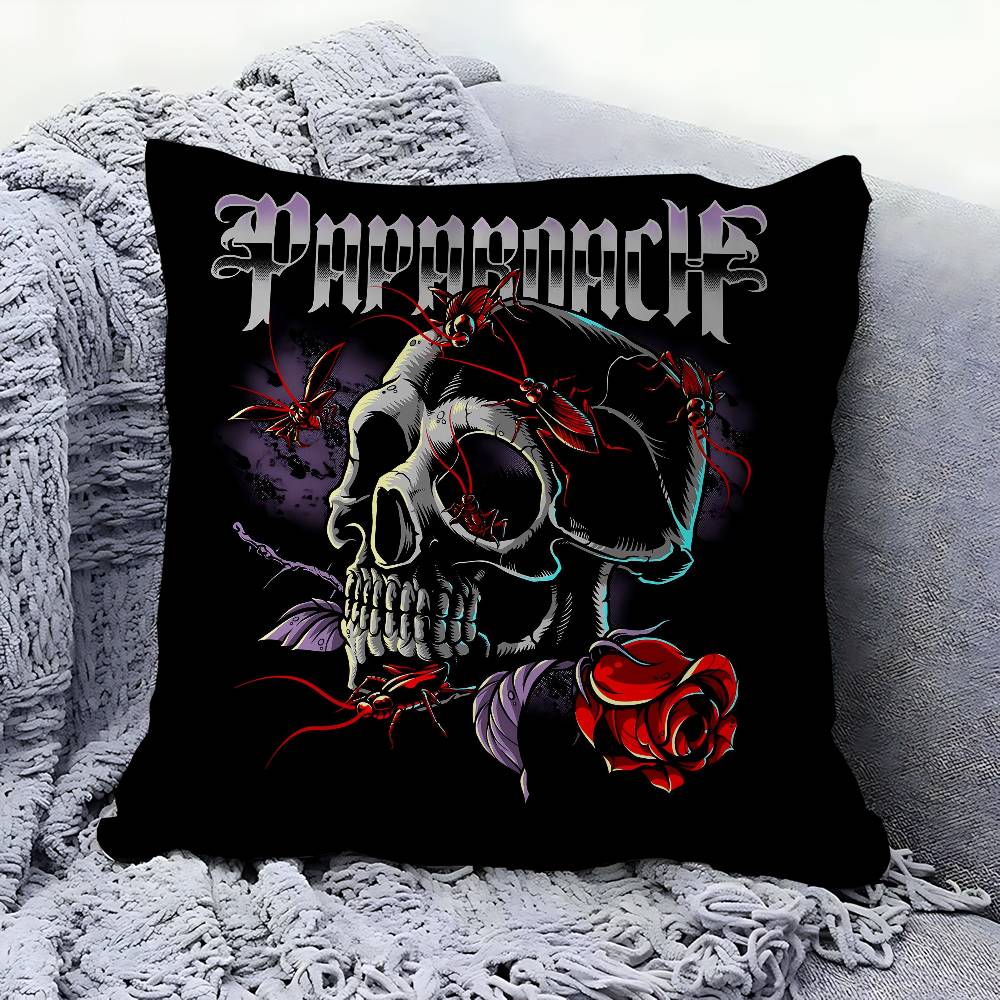 P-Papa Roach Musik Konst Kuddfodral Tecknad Gåva Kuddfodral Sovrum Hem Soffa Stol Sits Dekor Kuddöverdrag