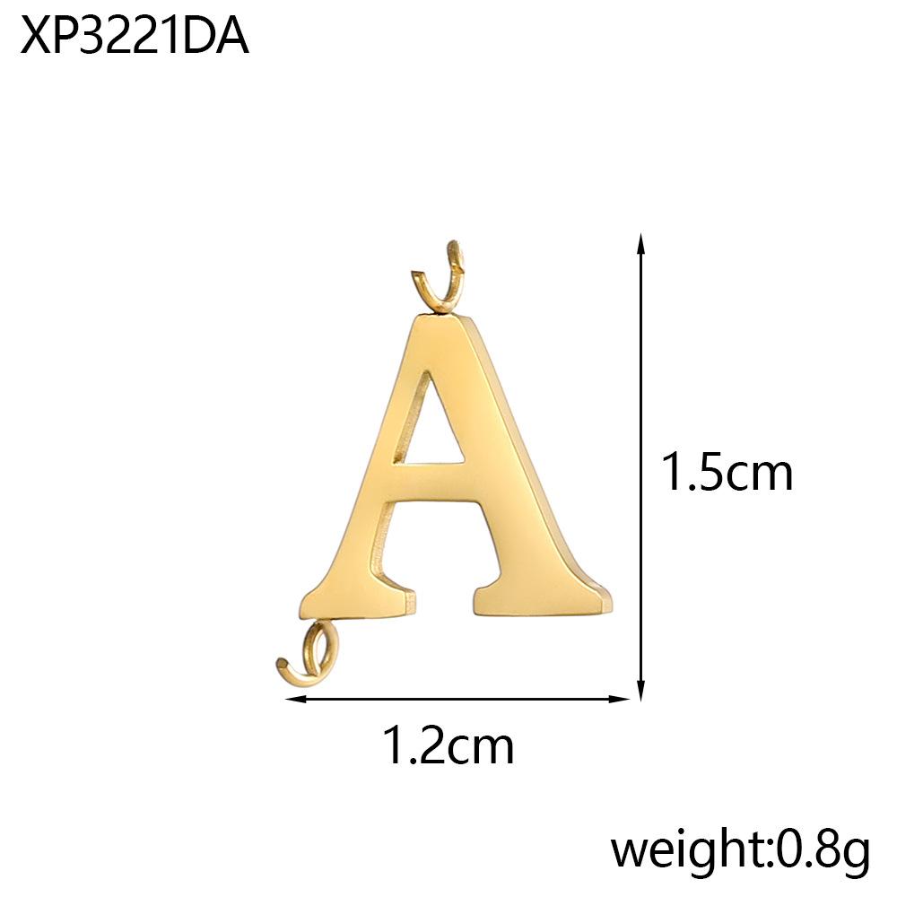 CARLIDANA Stainless Steel Gold Plated Capital Letters with Two Loops Waterproof Initial DIY Jewlery Making Charm Pendant