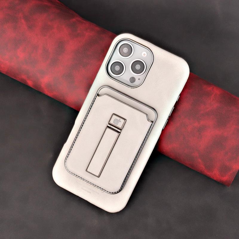 Applicable To Apple 15promax Phone Case Stand Card Magnetic Attraction IPhone16 Electroplated 14 Full Cover 13 Leather Case 12