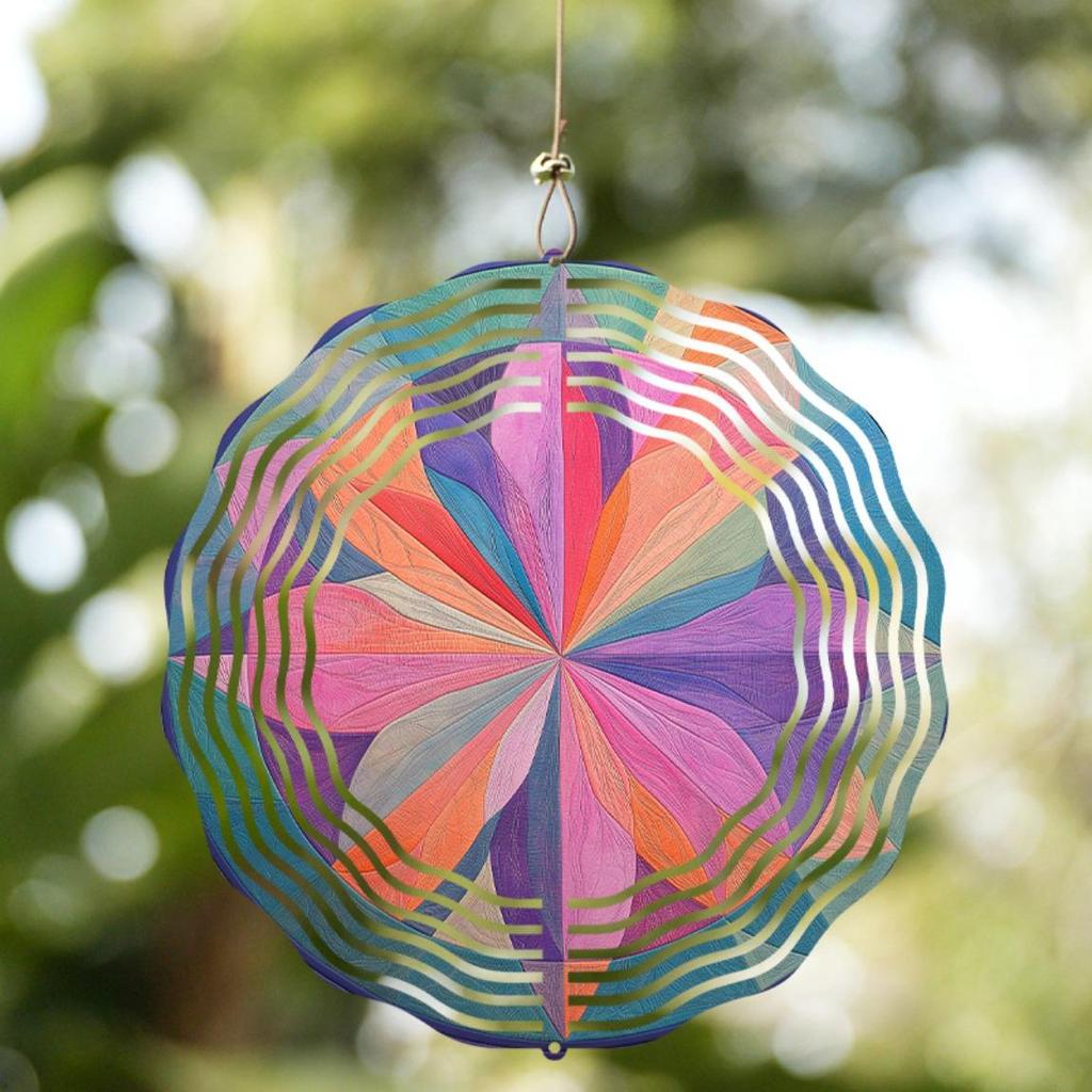 10 Inch Colorful Metal Wind Spinner for Garden Outdoor Decor Rotating Wind Chime with 360 Hook Perfect Gift for Friends and Family All Seasons