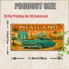 Metal Wall Poster Bangkok License Plate, Tuk Tuk Night City Temples Street Scene, Bar Decor, 20x30cm