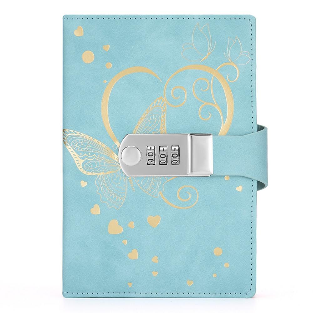 

Кодовый замок Пароль Блокнот 200 страниц Дневник Творческий B6 Блокнот с замком Студент синий