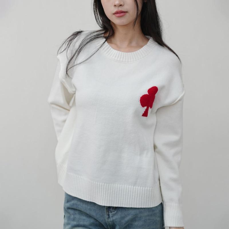 

Small plum blossom pattern sweater women s autumn and winter new round neck with jacquard knitted sweater women s top one size fits all