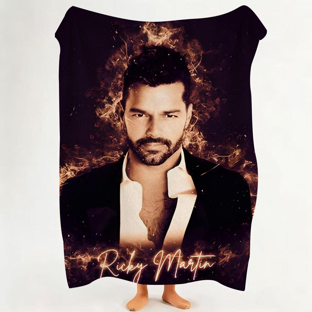 Music RRicky MMartin Throw Flannel Throw Blanket Suitable for Sofa Living Room Bedroom