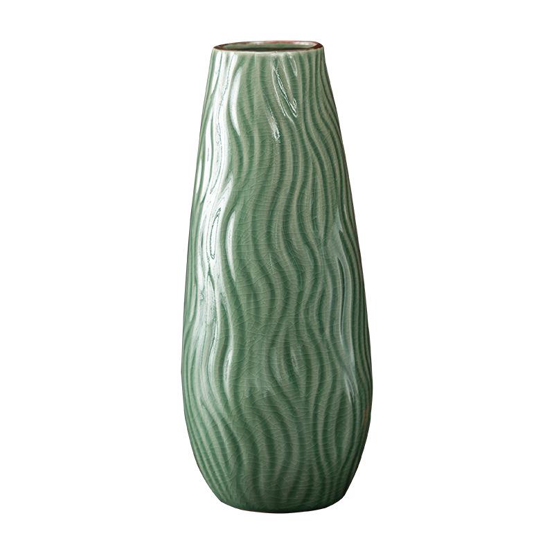 Vaso in Ceramica di Alta Gamma Ge Kiln Retrò per Fiori Freschi, Idroponica e Bambù