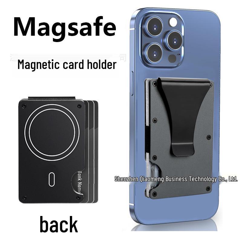 Apple MagSafe Compatible RFID Anti-Theft Metal Wallet with Strong Magnetic Card Holder