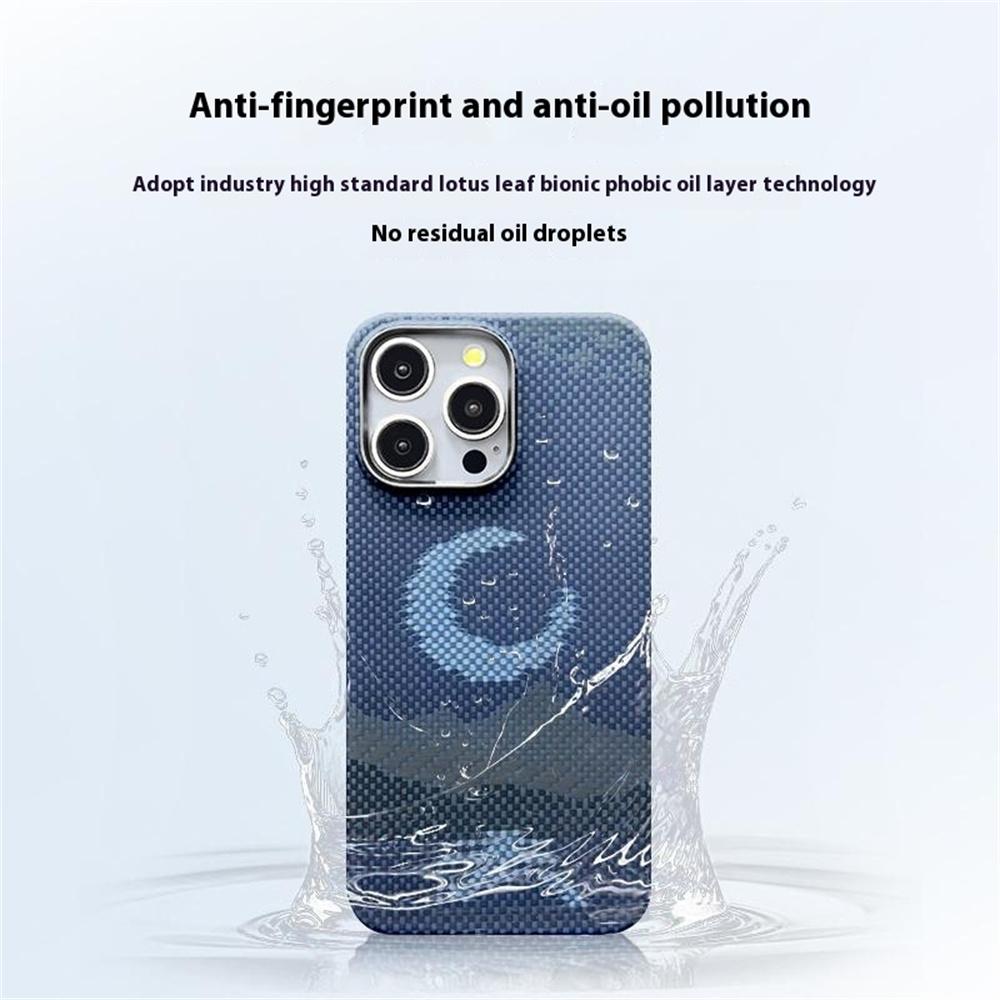 For iPhone 15 Pro Max Magnetic Case Large Camera Cutout Aramid Fiber Phone Cover with Metal Lens Frame