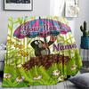 1PC Animal Friends Garden Custom Name Patterned Flannel Blanket Suitable For All Seasons For Home Decor Warmth And Comfort Gifts Holiday Present