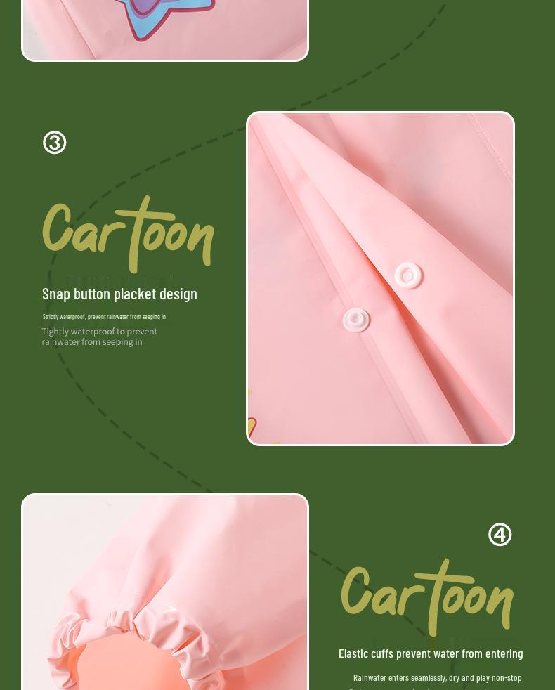 Kids' Stormproof Raincoat with Backpack Space - One-Piece Full-Body Poncho for Primary School Students