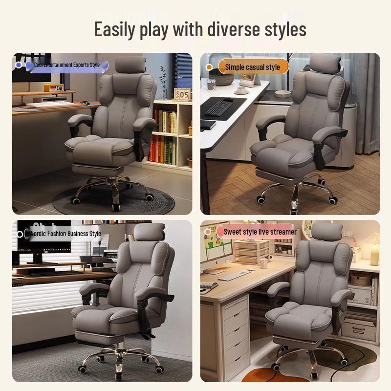 Ergonomic Reclining Computer and Gaming Chair with Lumbar Support and Adjustable Height for Comfortable Long Sitting.
