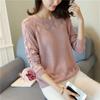 Maglione lavorato a maglia con maniche cave in pizzo da donna in versione coreana per pullover primaverili a maniche lunghe da donna