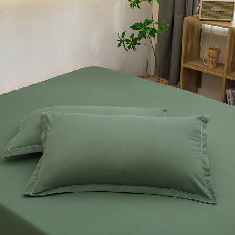 Cotton Pillowcase 48x74cm Soft Breathable Plain Solid Color Envelope Adult Single Pillow
