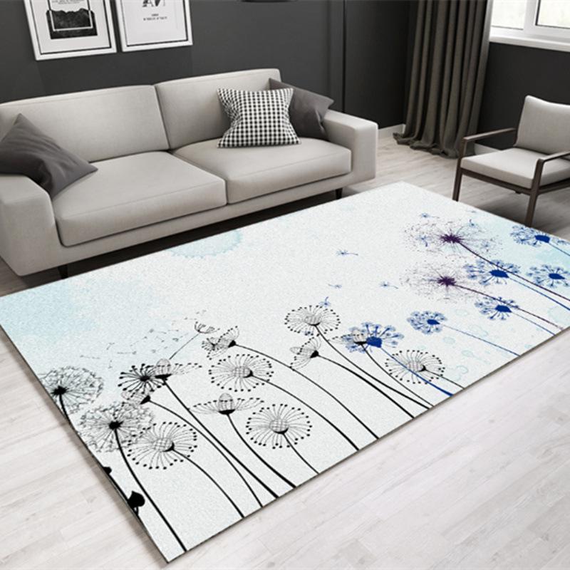 Nordic Modern Luxury Carpet: Elegant Customizable Rug for Bedroom or Living Room.
