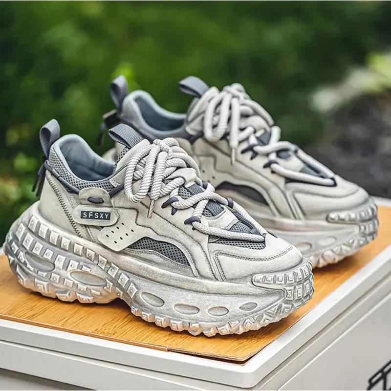 Internetberühmt Beliebt Herrenschuhe Trendige Marken Nische Vielseitig Freizeit Laufen Sport Reifensohlen Dick Höhe Steigernd Vater