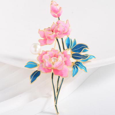 Enamel Flower Brooch Pin Gold Tone Brooches Wedding Party Jewelry Gifts Lapel