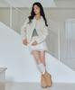 Zero Planet Chloe Velour Skirt Pants [Ivory]
