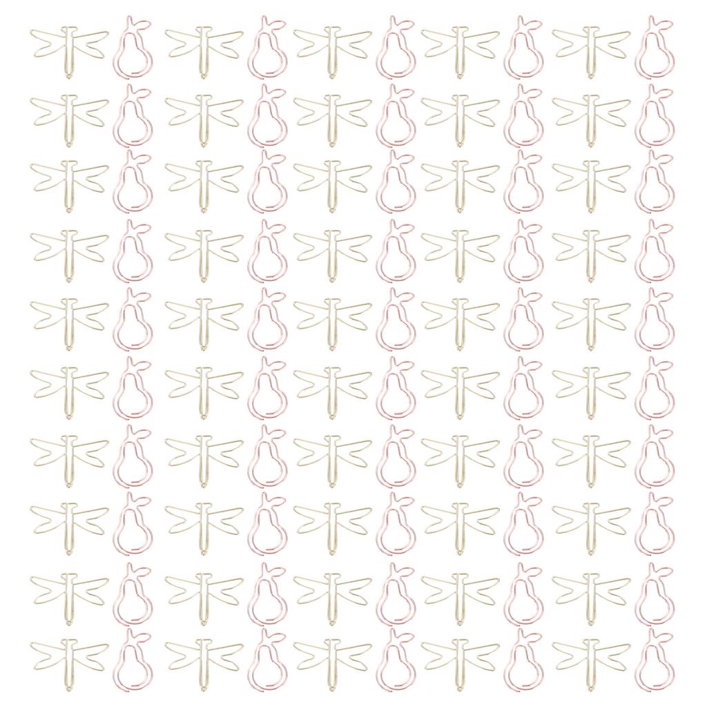 100PCS Paper Clips Cute Shape Metal Gold Colorfast Portable Lightweight Slip Resistant Bright for Office School