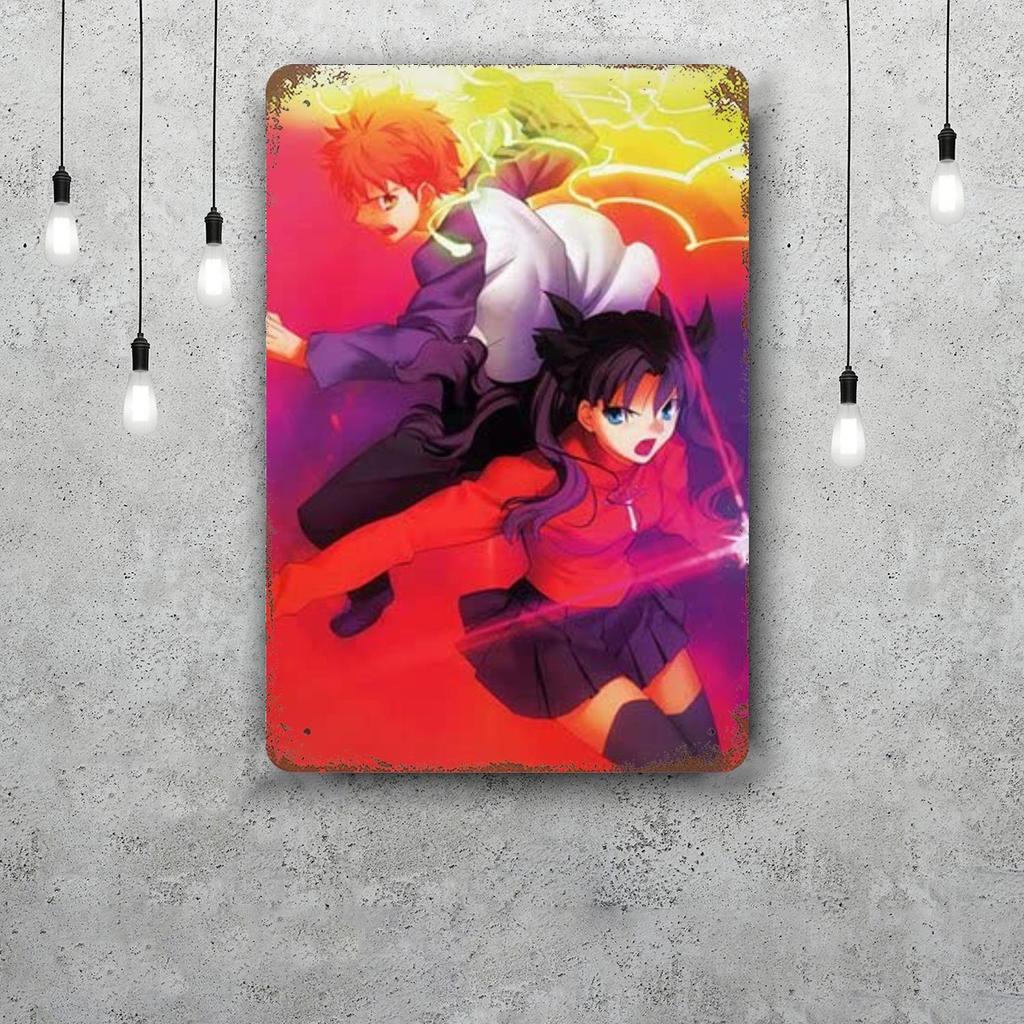 shirou emiya anime Retro Vintage Tin Sign Poster Decorative Plaque Metal Plate Wall Decor