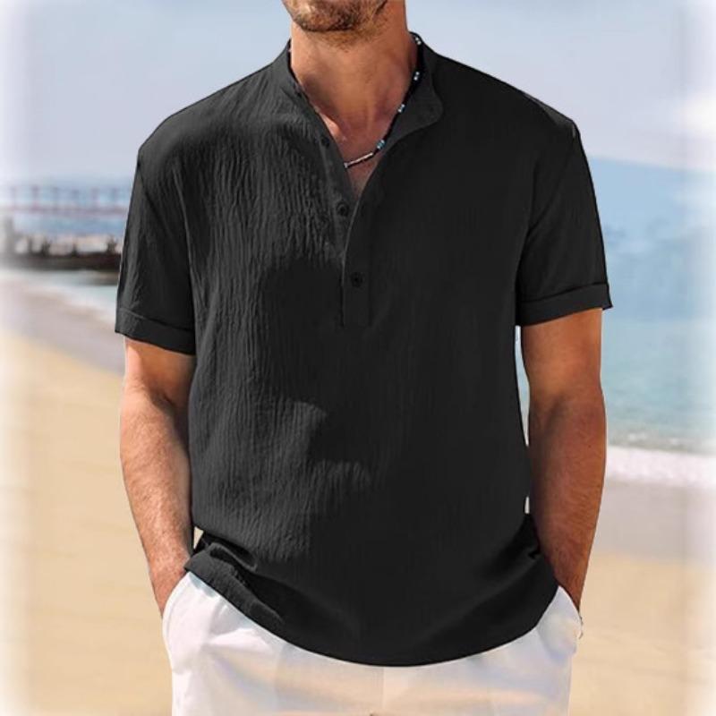 

Летняя ретро рубашка поло из ткани с рыхлой текстурой, ретро футболка с лацканами, дышащая рубашка с короткими рукавами L