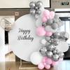 154pcs Pastel Pink Grey Balloons Garland White Silver Ballon Arch Kit Birthday Party Baby Shower Gender Reveal Decoration Globos