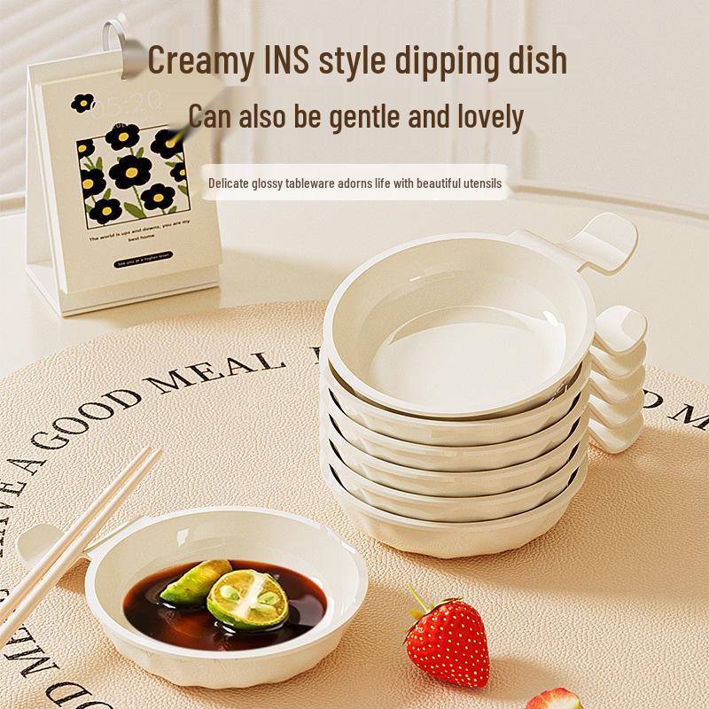 Bone China Saucer for Condiments: Cream Dishes for Seasoning, Dips, and Sauces