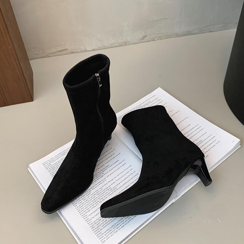 Autumn Winter Fashion Pointed Toe Women Ankle Boots Fashion Low Heels Short Booties Street Style Party Stripper Female Shoes