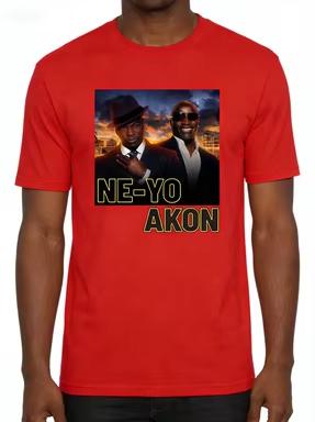 Neyo and Akons Such Nights Your Neyo Akon Concert Pure Cotton Tshirt Comfortable and Breathable High Quality Tshirt